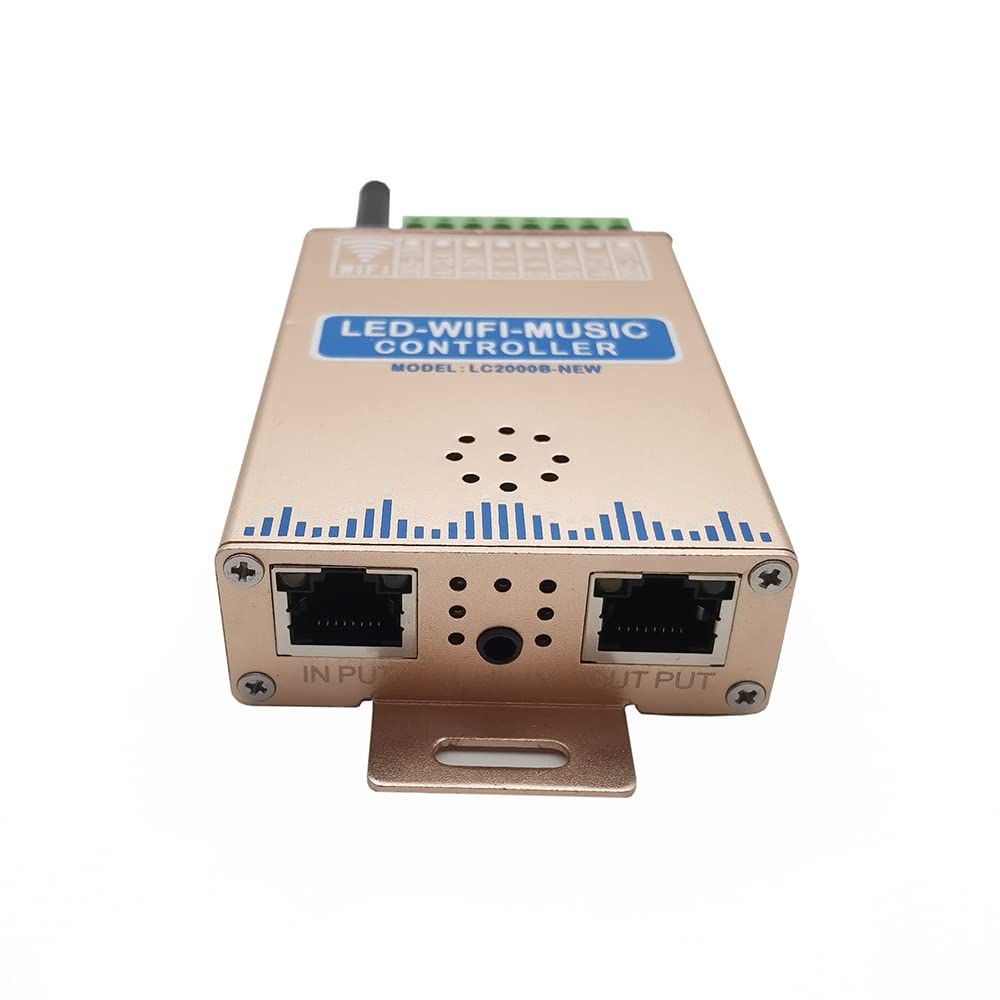 LC2000B WIFI SPI - Controlador de espectro de música RGB para WS2812B LED Digital Pixel Stripe 8-2048 píxeles LED con construido