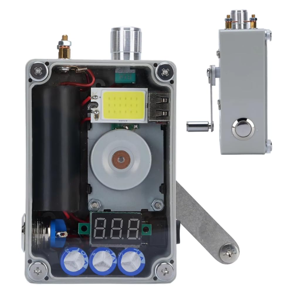 Generatore a manovella Manuale Portatile Multifunzione per Esterni Generatore a manovella con Ricarica USB Alimentatore di Sopravvivenza di Emergenza per Viaggi, esplorazione