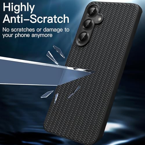 Image of DIZORO Rugged Textured Back Cover Case Compatible for Samsung Galaxy S25 Anti-Slip Soft TPU Shockproof Cover | Slim Lightweight Protective Back Case-Black