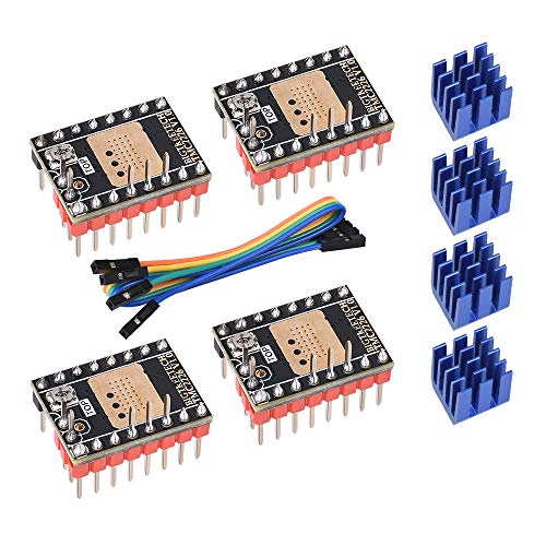 BIGTREETECH TMC2226 V1.0 - Controlador de motor paso a paso con disipador de calor para SKR V1.3 SKR V1.4 Turbo 3D de control de impresora (paquete de 4 unidades)