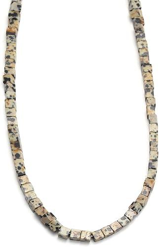 Miniatura 1 de Piedra natural cuadrada de 0.157 x 0.176 pulgadas (0.157 x 0.157 in), cuentas sueltas de piedra preciosa dálmata, energía curativa de cristal para