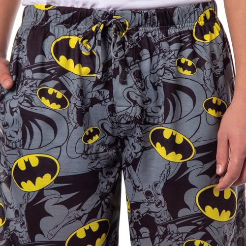 DC Comics Men's Batman Bat Symbol Allover Print Adult Lounge Sleep Pajama Shorts3
