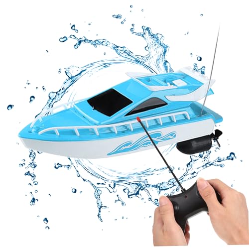 Mini bateau RC électronique de course étanche bleu avec télécommande