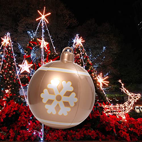 Bola Decorada Inflable De Navidad De PVC De 60cm, Decoraciones De árboles De Navidad, Patio De Decoraciones De Navidad Al Aire Libre, Decoraciones De Jardín Al Aire Libre con Bomba (Color : B) Cover