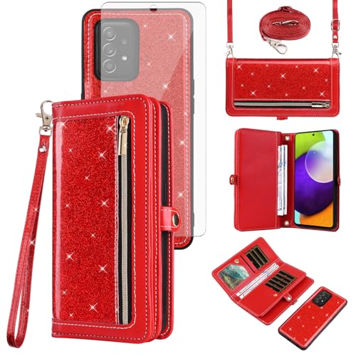 Protection Samsung Galaxy A52 porte-carte détachable et vitre en verre trempé