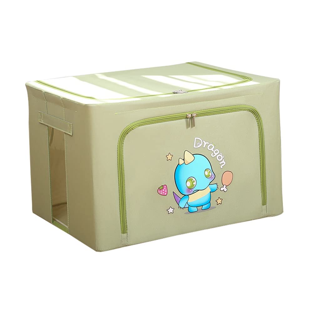 ETRGFTHU Clothes Storage Box Cartoon Oxford Cloth Household Foldable Organizer Wardrobe Sundries Storage Environmentally Friendly and Sturdy(Green)