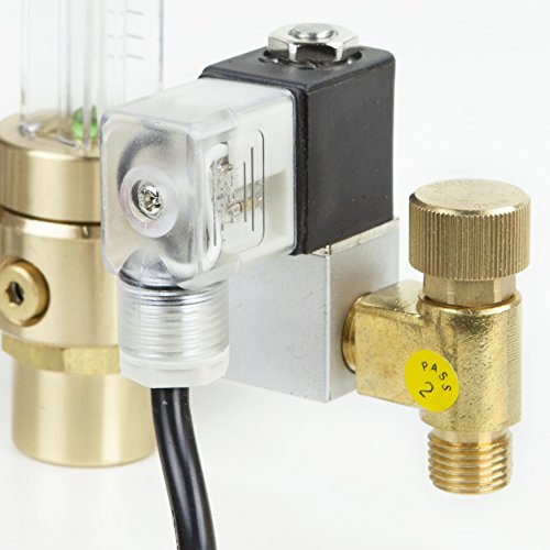 247Garden Co2 Regulator With Solenoid Valve 110V, Forged Brass Body, Nylon Washer, 4000 Psi Pressure Gauge, 0.5-15 Scfh Compatible For Indoor Gardening, Hydroponics, Beer Brewing #TOP3
