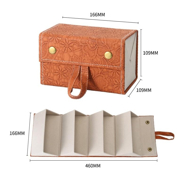 Étui à Lunettes Étui à Lunettes de Soleil Portable à Suspendre à la Maison, étui à Lunettes Pliable, étui à Lunettes rétro en Cuir Multi-grilles Étuis à Lunettes(C)