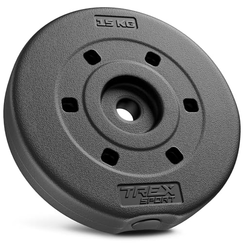 TREX SPORT Hantelscheiben 15 kg | Kunststoff Gewichte 25 mm | Gewichtsscheibe 1x15kg TREX SPORT Hantelscheiben 15 kg | Kunststoff Gewichte 25 mm | Gewichtsscheibe 1x15kg