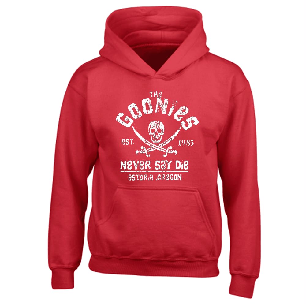 Fortune The Goonies Slogan Unisex Printed Hooded Sweatshirt Red