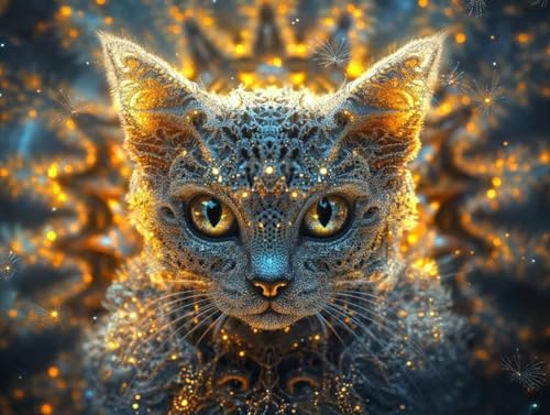Peinture numéro adulte rêve chat pour créer une décoration pour la maison cosy et DIY