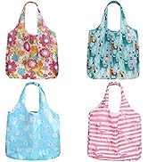 Czemo 4er Pack Einkaufstasche Faltbar Wiederverwendbare Shopper Taschen Faltbare Einkaufsbeutel T...