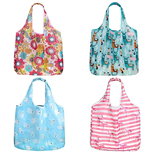 Czemo Sac de Courses Pliable Sac à provisions Réutilisable Sacs d'épicerie pour Fruits et Légumes, Lot de 4