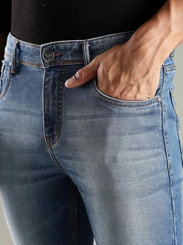 Image of Thomas Scott Men's | Mild Fade | Stright Fit | Denim | Regular Wear | Stretchable | Casual Jeans for Men