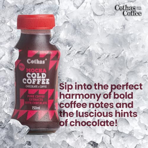 Image of Cothas Mocha Cold Coffee | Ready to Drink Coffee with Pure CoffeeExtract, Chocolate & Real-Toned Milk | Smooth & Rich Chilled Coffee Beverage | Best Served Cold | Pack of 6-150 ml