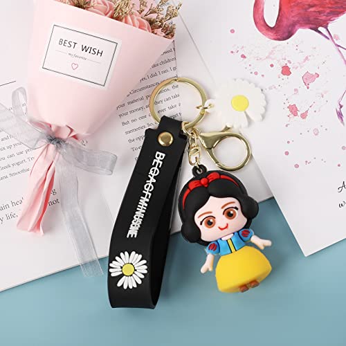 Princess Keychain For Girls - Cute Kawaii Anime Keychain, Fairy Tale Ladies Purse Handbag Decorative Bag Accessories (Snow) #TOP3