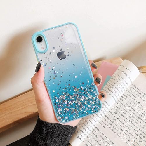 Image of VONZEE Electroplated Clear Transparent Cover for iPhone XR Case 6.1 inch Luxury TPU Cover Full Body & Camera Protection for Each Lens Bumper Cases for Men & Women (Mint Green)