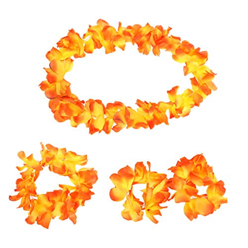 MAGICLULU 4piezas Flores Hawaianas Diadema Collares y Pulseras para Fiesta Luau Decoración Floral para Mujeres y Niñas Accesorios De Verano