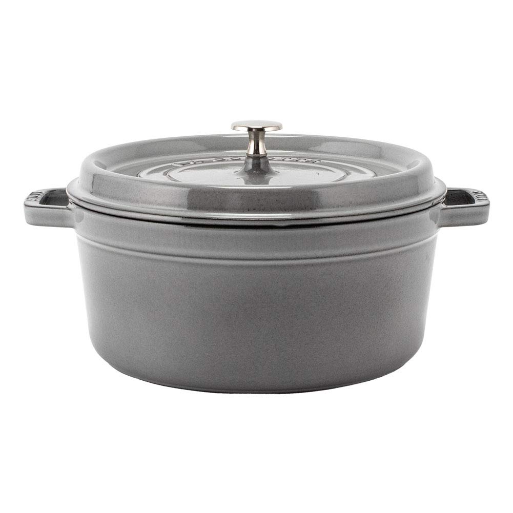 staub ストウブ　ココットラウンド　20cm グレー　両手鍋　鍋 Amazon｜[ ストウブ ] Staub ココットラウンド/スチーマー