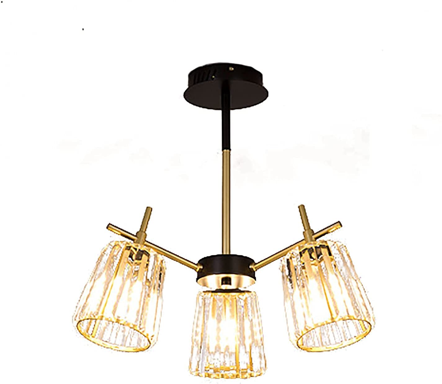 Lustre abat-jour en verre cristal dorier chic pour un salon prestigieux
