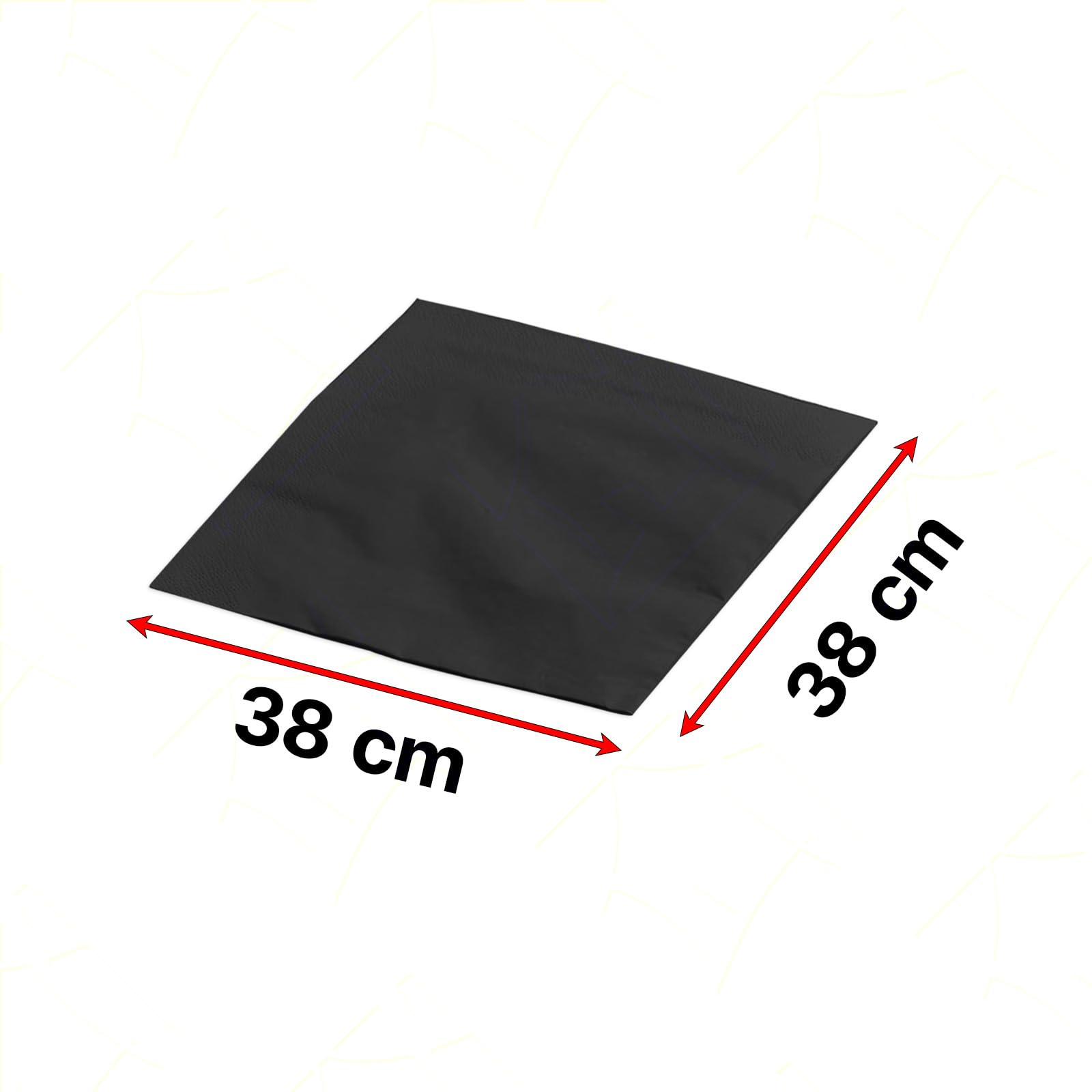 Sicignano Lot de 40 x 42 serviettes en papier, 2 voiles, 38 x 38 cm, haut dîner en cellulose, élégant, grand pli 1/4 noir, déjeuner dîner événements, restaurant cérémonies fêtes