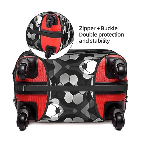 Black And White Soccer Ball Pattern Print Suitcase Covers For Luggage Suitcase Cover Travel Luggage Cover Fits 18-32 Inch Suitcases4