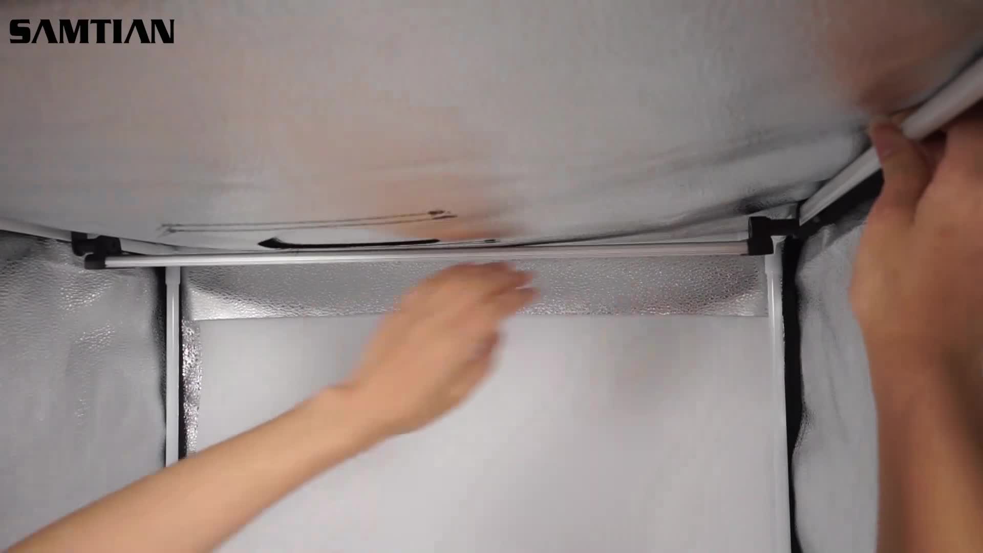 SAMTIAN Lichtzelt 80x80x80cm, Portables mobiles Fotostudio/Licht-Box mit 3 verschiedenen Hintergründen (schwarz, weiß… – Bild 8