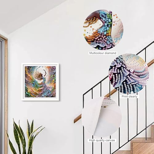 Image of AiYuanzsh DIY Diamond Art Painting Kits for Adults, 5D Special Shape Crystal Rhinestone Diamond Art Kits for Beginners, for Home Wall Decoration Gift 12x12 inch, Beautiful Dancer