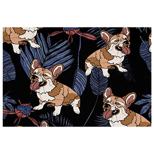 Sets de table Corgi antidérapants lot de 6 lavables pour repas - 2