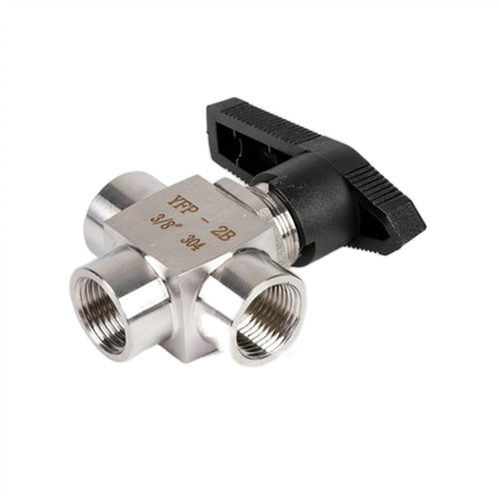 válvula solenoide Válvula de bola de 3 vías de panel de alta presión Válvula de bola de tres vías rosca hembra de acero inoxidable tipo L(DN15)