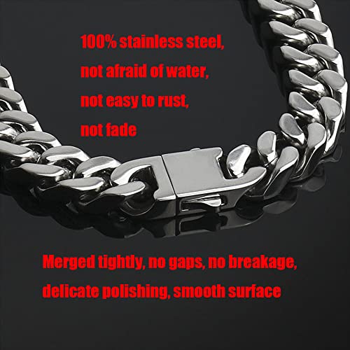 316L Stainless Steel Men Necklace Cuban Chain Links with Gift Box3