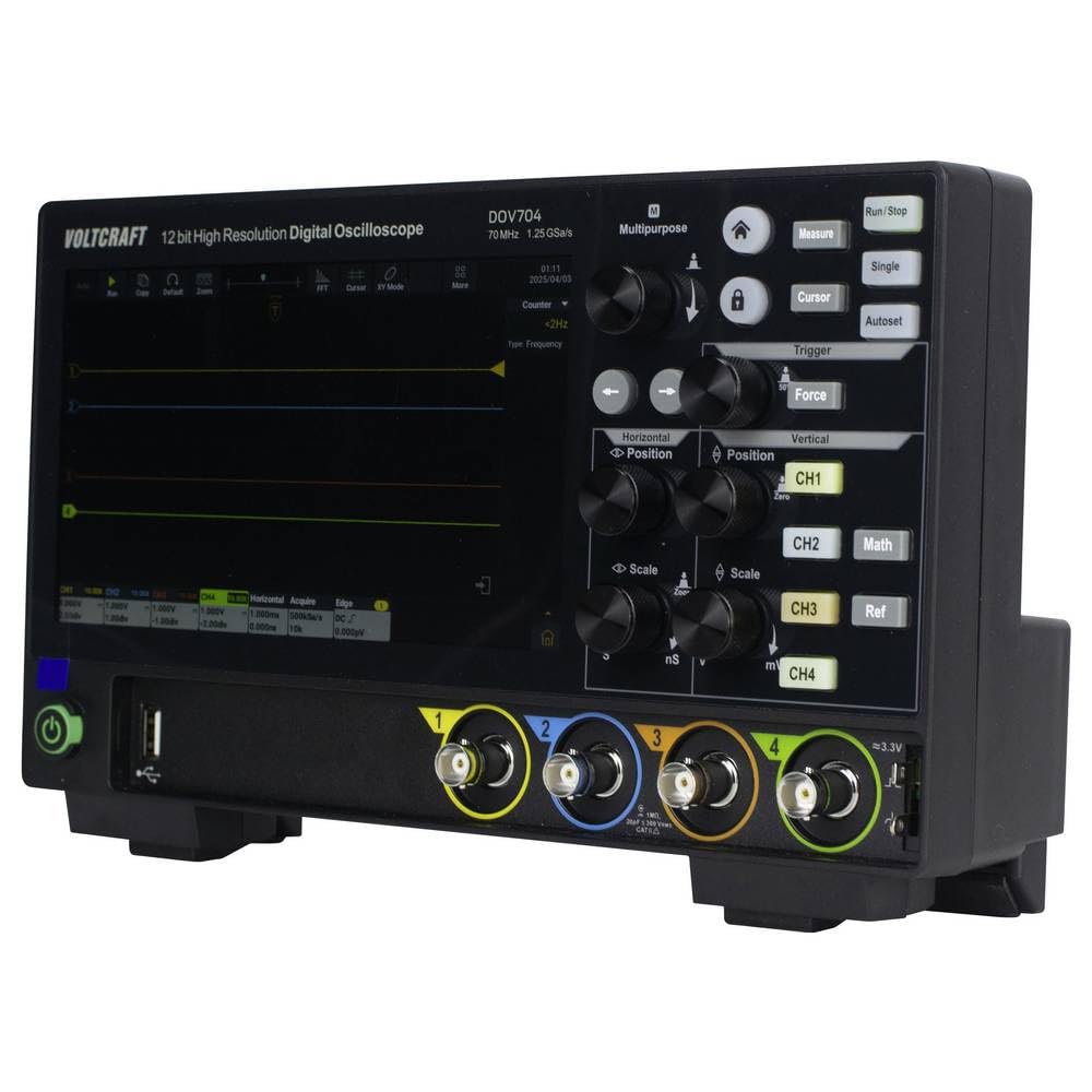 VOLTCRAFT DOV704 Digital-Oszilloskop 70 MHz 4-Kanal 1.25 GSa/s 50 Mpts 12 Bit Digital-Speicher (DSO) 1 St.
