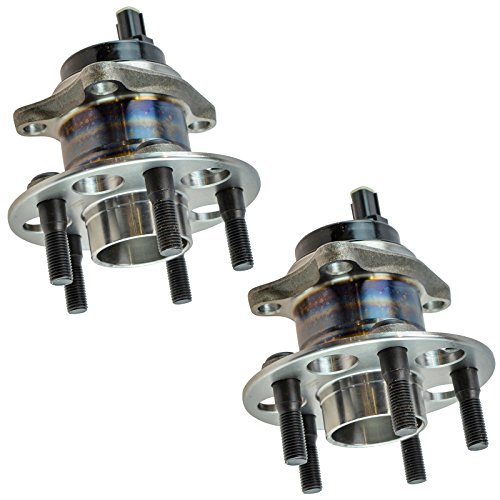 TRQ Rear Driver and Passenger Side Wheel Bearing and Hub Assembly Set 2 Piece Compatible with 2008-2014 Scion xD