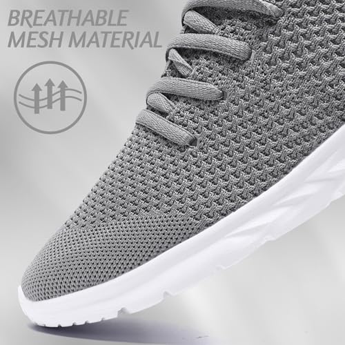 Womens Slip On Running Shoes Lightweight Tennis Walking Shoes Breathable Mesh Gym Workout Shoes Fashion Sneakers Light Gray 103