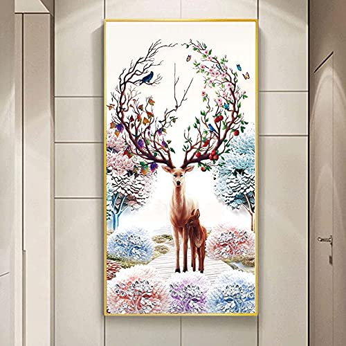Peinture Diamant Cerf Porte-bonheur 40x120cm Point de Croix 5D