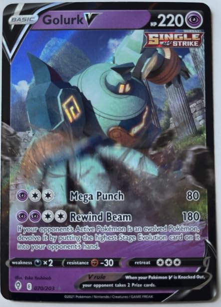 Evolving Skies - Golurk V - 070/203 - Ultra Rares - NM/M