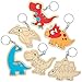 Produktbild Baker Ross Schlüsselanhänger Dinosaurier aus Holz, für Kinder Kunsthandwerksprojekte (10 Stück)