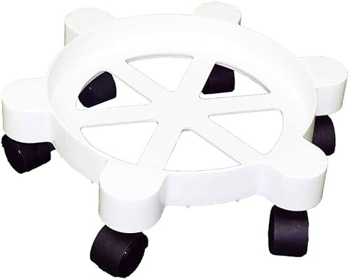 Inc. - Cubo redondo de plástico blanco - 6 ruedas para evitar derrames ni puntas