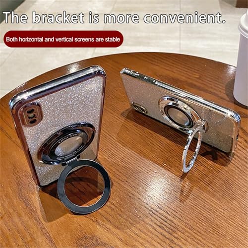 QIWEIQING Glitter Case Compatible with Xiaomi Poco M4 Pro 5G for Women Girls Sparkle Ring Kickstand Camera Lens Protector Shockproof Slim Fit TPU Bumper Cover for Xiaomi Poco M4 Pro 5G. Black DS - Image 3