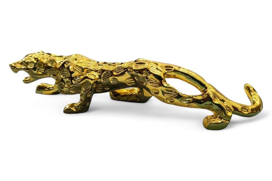 URBANVIBE HANDICRAFTS Golden Jaguar Showpiece – TV Unit House Decoration Items for Living Room, Show Piece for Home Decor (Spotted Design) (12 Inch/30 Cm) URBANVIBE HANDICRAFTS Golden Jaguar Showpiece – TV Unit House Decoration Items for Living Room, Show Piece for Home Decor (Spotted Design) (12 Inch/30 Cm)