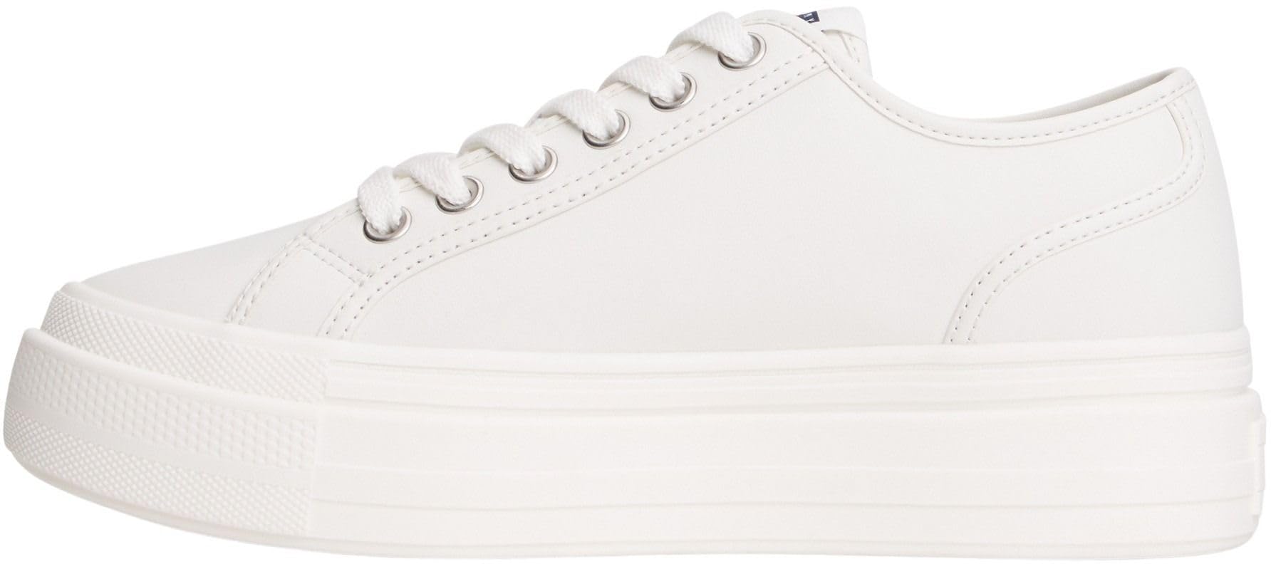 Tommy Jeans Women's Tjw Flatform Sneaker LTR EN0EN02964 Low Top, White (Ecru), 5 UK