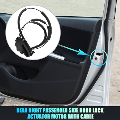 Image of uxcell Replacement Front Right Passenger Side Power Door Lock Actuator Motor with Cable for Nissan Rogue 2014-2017 Door Latch Actuator Assembly Replace No.805004BA0A Black