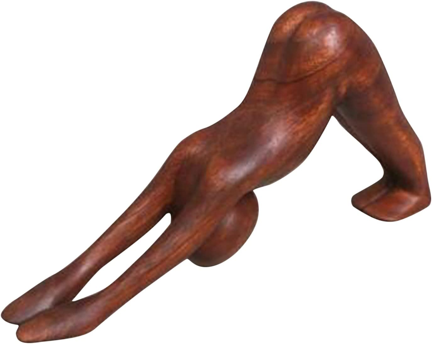 JIAYAN Handmade Brown Human Figure Yoga Meditation Sculpture,Yoga Pose Wood Carving Decoration,Wood Sculpture Ornament,Office Housewarming Gifts for Gymnastics Lovers
