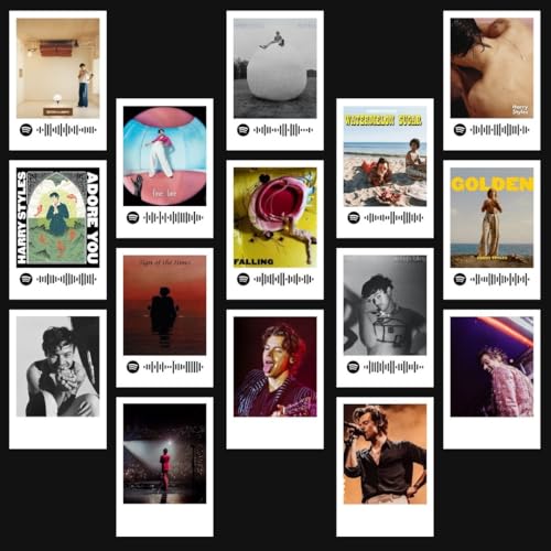 Image of Harry Styles Poster | Harry Styles Songs Polaroids (Set of 15) | Harry's Golden, Falling, Fine Line Songs Mini Poster (8 x 6 cm) Posters for Phone Accessories, Bedroom, Office, room decoration (Harry Styles)