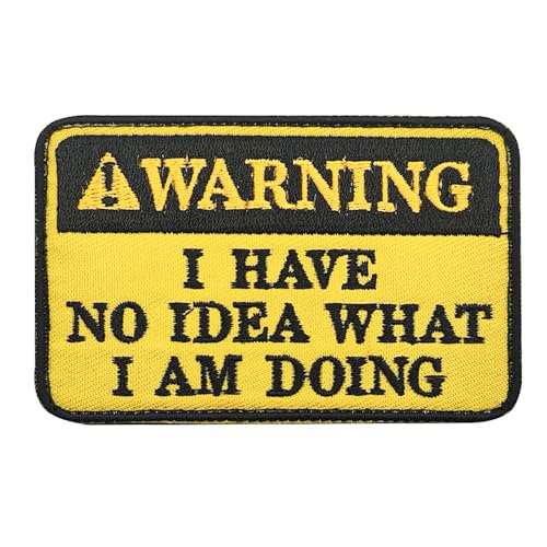 Patches Klett Lustiger Gelb Warning I Have No Idea What I Am Doing Klett Patch Militär Stickerei Taktisch Aufnäher Stickerei Aufnäher für Kleidung Rucksack Jacken Hundegeschirr Militär 1 Stück