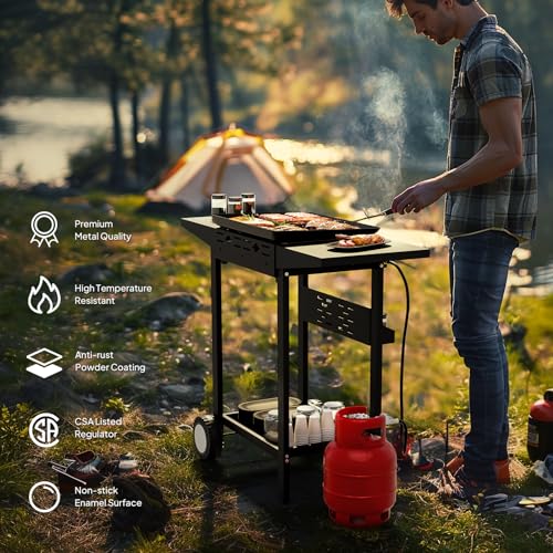 Bonnlo-Flat-Top-Grill-w-2-Burners-20000BTU-Portable-Propane-Griddle-with-Nonstick-Enameled-Tray-Outdoor-Griddle-with-Electronic-Ignition-Side-Shelves-Regulator-Ideal-for-Camping-BBQ-Tailgating Bonnlo Flat Top Grill w 2 Burners 20000BTU Portable Propane Griddle with Nonstick Enameled Tray Outdoor Griddle with Electronic Ignition Side Shelves Regulator Ideal for Camping BBQ Tailgating