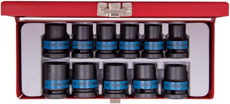 KING TONY 4412MP Impact Socket, 1/2-inch, Set of 11