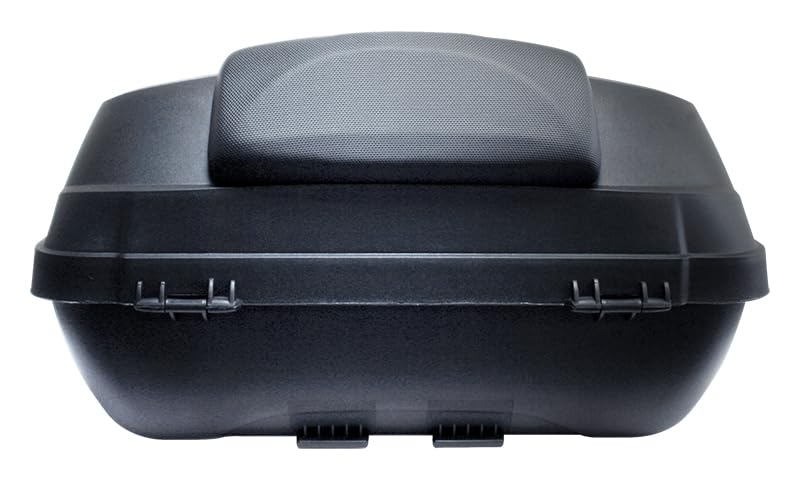 Generico BAULETTO S-line 52 litri NERO OPACO E CARBON 58X45X32,5CM CON PIASTRA FISSA E SCHIENALINO Universale