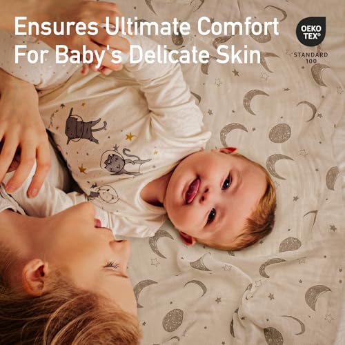 Image of GLLQUEN BABY Muslin Swaddle Blankets 4-Pack Breathable Receiving Blankets (35 inch x 40 inch) Soft Baby Blankets for Girls and Boys Newborn Essentials Muslin Burp Cloths Swaddle Wrap Baby Gift (Elephant)