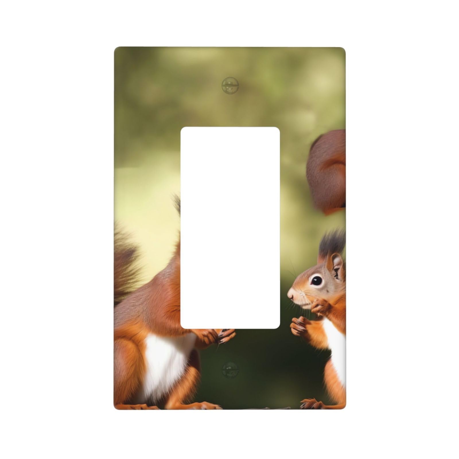 Decorator Wall Plate 1 Gang Light Switch Covers Decorator Receptacle Outlet Covers Cute Squirrels Wall Plates for Electrical Outlets Plug Cover Single Rocker Switch Plates